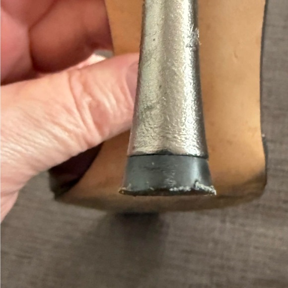 Manolo Blahnik Gunmetal Peep-Toe Heels - Picture 8 of 15